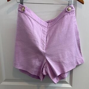 Ann Taylor Light Purple Linen Blend High Waist Women's Shorts